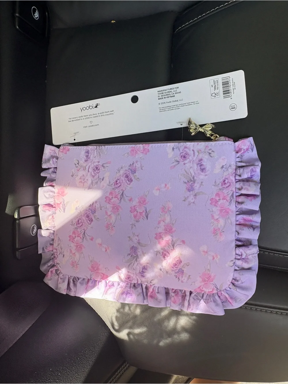 LoveShackFancy x Target Lavender Floral Ruffle Pouch!